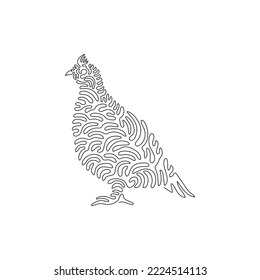 Single one line drawing of stocky birds abstract art. Continuous line draw graphic design vector illustration of beautiful grouse for icon, symbol, company logo, sign, poster wall decor