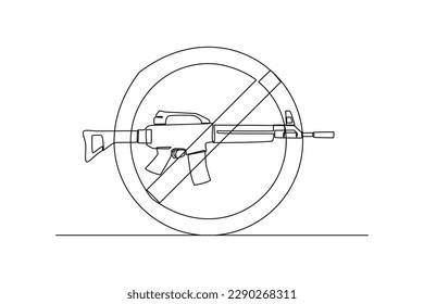 Single one line drawing stop terrorism. Anti terrorism concept. Continuous line draw design graphic vector illustration.