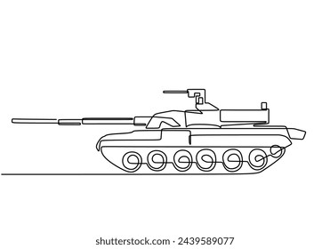 Einzeiliger Zeichentank. gepanzerter militärischer Kampftransport