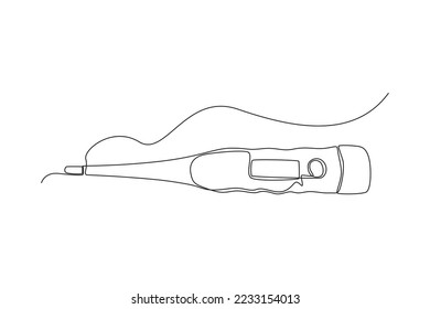 Termómetro de dibujo de una sola línea. El concepto de equipo médico. Ilustración gráfica de vector de diseño de línea continua.