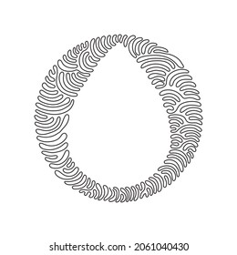 Icono de contorno de caída de agua de un solo plano. signo de estilo lineal para concepto móvil y diseño web. Icono del vector de agua. Estilo de fondo del círculo de redondeo giratorio. Ilustración de trazo de línea continua