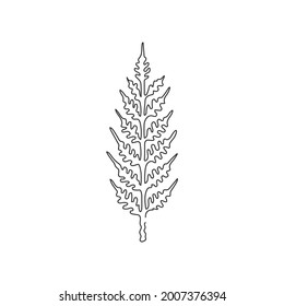 Eine einzige Linie, die Weizenähren zieht Symbol. Symbol für das Agrarlogo Naturprodukt-Kornzeichen. Schwirl curl style concept. Modern-Stetig-Liniendesign, Vektorgrafik
