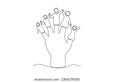 Single one line drawing world population day concept. Continuous line draw design graphic vector illustration.
