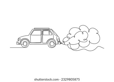 Single one line drawing world ozone day concept. Continuous line draw design graphic vector illustration.