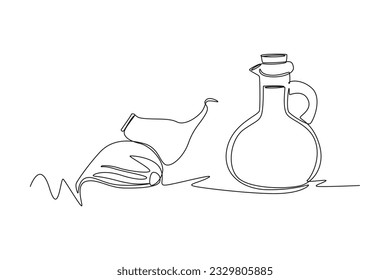 Single one line drawing world ozone day concept. Continuous line draw design graphic vector illustration.