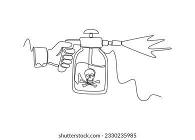 Single one line drawing world ozone day concept. Continuous line draw design graphic vector illustration.