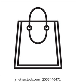 single one line Shopping Bag silhouette white background
