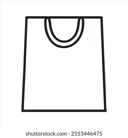 single one line Shopping Bag silhouette on white background
