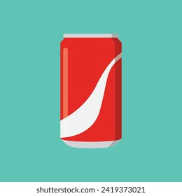 single one modern clean simple flat design opened cold cola can drinks icon or symbol illustration for summer cool and tasty soft drinks new beverage products