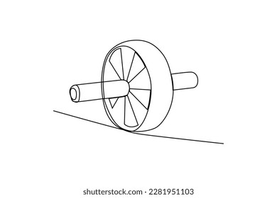 Single one-line drawing an AB Roller at the gym. fitness tools concept. Continuous line drawing design graphic vector illustration.
