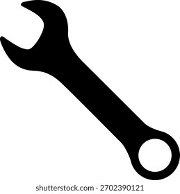 The single open-end wrench icon isolated on white background