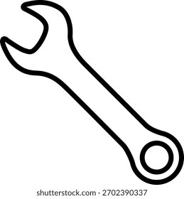 The single open-end wrench icon isolated on white background