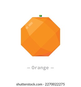 Ilustración de diseño plano geométrico abstracto de una sola naranja. Elementos simples de interfaz creativa de fruta saludable para el logotipo de icono de aplicación ui ux banner web aislado en fondo blanco, sin gradientes