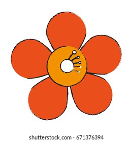 single orange flower icon image 