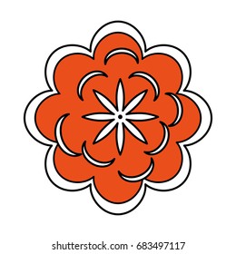 single orange flower icon image