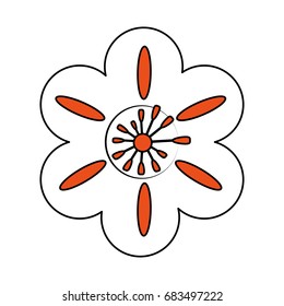 single orange flower icon image