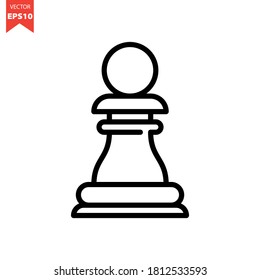 Single Outline Chess Pawn. Strategy icon vector. Organization Icon Concept. Eps10 vector illustration.