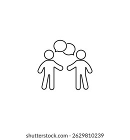 single outline icon conversation related to communication. with people element. linear icon collection. editable stroke. vector illustration.