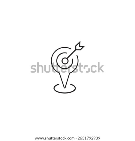 single outline icon exact location related to location. linear icon collection. editable stroke. vector illustration