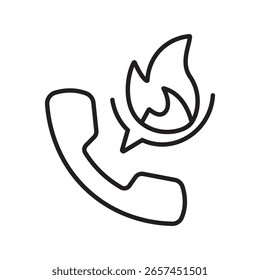 Ein einzelnes Umrisssymbol des Notrufs für den schnellen Kontakt mit den Rettungsdiensten. Linier-Stil. Bearbeitbarer Strich. Vektorgrafik.