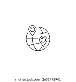 single outline icon geolocation related to location. linear icon collection. editable stroke. vector illustration