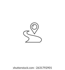 single outline icon journey location related to location. linear icon collection. editable stroke. vector illustration