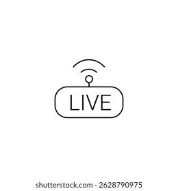 single outline icon live. linier icon collection. editable stroke. vector illustration.