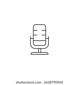 single outline icon microphone. linier icon collection. editable stroke. vector illustration.