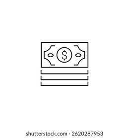 single outline icon money or dollar related to finance and business. linier icon collection. editable stroke. vector illustration.