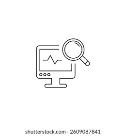 single outline icon monitoring related to data analysis. linier icon collection. editable stroke. vector illustration. 