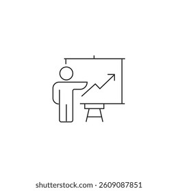 single outline icon presentation related to data analysis. linier icon collection. editable stroke. vector illustration. 