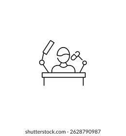 Icono de contorno único Hablando en público. Icono de Linier colección. Trazo editable. Ilustración vectorial.