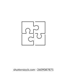 single outline icon puzzle. linier icon collection. editable stroke. vector illustration. 