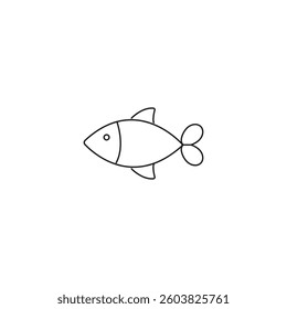 single outline icons fish related to food and drink. linear icons collection. editable stroke. vector illustration