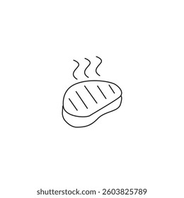 single outline icons steak or meat related to food and drink. linear icons collection. editable stroke. vector illustration