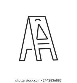 A single outlined icon of a warning triangle. It is used to draw attention to a generic warning of danger, hazards, and the unexpected. For web, mobile, promo materials, SMM. Vector Illustration.