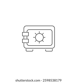 Single oven line icon, outline vector sign, linear style pictogram isolated on white. Closed lock symbol, logo illustration. Editable stroke