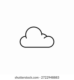 single overcast cloud icon sign vector
