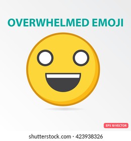 Single Overwhelmed emoji. Isolated vector illustration on white background.
