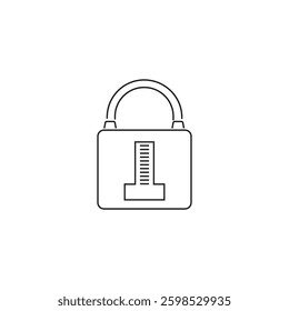 Single Padlock line icon, outline vector sign, linear style pictogram isolated on white. Closed lock symbol, logo illustration. Editable stroke