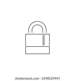 Single Padlock line icon, outline vector sign, linear style pictogram isolated on white. Closed lock symbol, logo illustration. Editable stroke