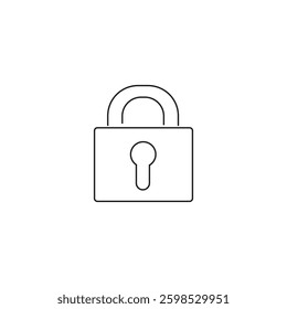 Single Padlock line icon, outline vector sign, linear style pictogram isolated on white. Closed lock symbol, logo illustration. Editable stroke