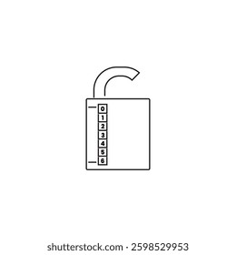 Single Padlock line icon, outline vector sign, linear style pictogram isolated on white. Opened lock symbol, logo illustration. Editable stroke