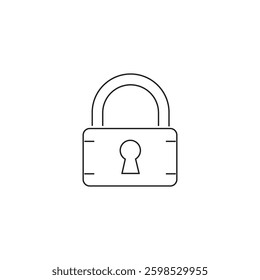 Single Padlock line icon, outline vector sign, linear style pictogram isolated on white. Closed lock symbol, logo illustration. Editable stroke
