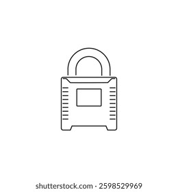 Single Padlock line icon, outline vector sign, linear style pictogram isolated on white. Closed lock symbol, logo illustration. Editable stroke