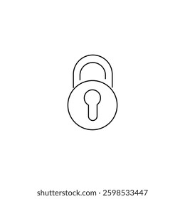 Single Padlock line icon, outline vector sign, linear style pictogram isolated on white. Closed lock symbol, logo illustration. Editable stroke