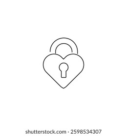 Single Padlock line icon, outline vector sign, linear style pictogram isolated on white. Closed lock symbol, logo illustration. Editable stroke