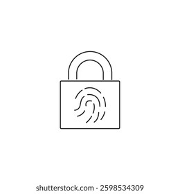 Single Padlock line icon, outline vector sign, linear style pictogram isolated on white. Closed lock symbol, logo illustration. Editable stroke