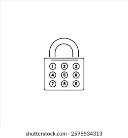 Single Padlock line icon, outline vector sign, linear style pictogram isolated on white. Closed lock symbol, logo illustration. Editable stroke
