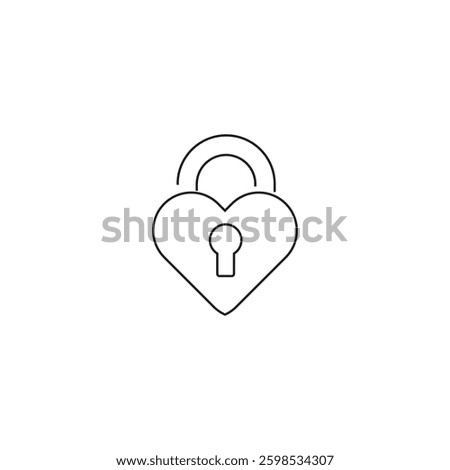 Single Padlock line icon, outline vector sign, linear style pictogram isolated on white. Closed lock symbol, logo illustration. Editable stroke